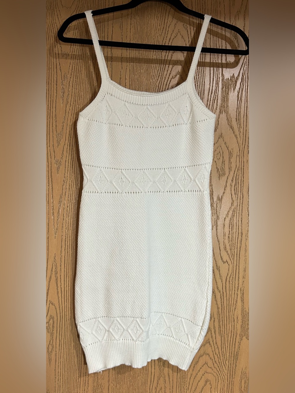 Hello Molly Off White/Cream Knit Dress Size 2 XSmall Beach Boho Crocheted - Picture 2 of 6